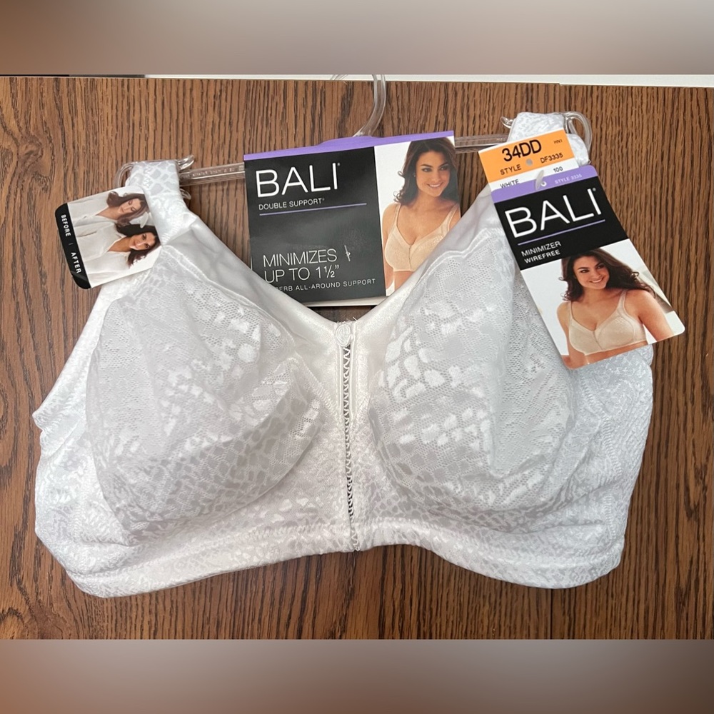 Bali Double Support Minimizer Wirefree White women’s size 34DD NWT